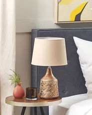 Table Lamp WARI Ceramic Golden Brown_822877