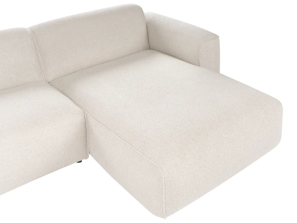 Corner Sofa 3 Seater FAABORG Boucle Beige Left Hand_1055851