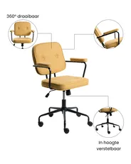 Bureaustoel PAWNEE Stof Geel_1070562