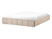 Ottoman Bed without Headboard GENAS Fabric Beige 140 x 200 cm (EU Double)_1070246