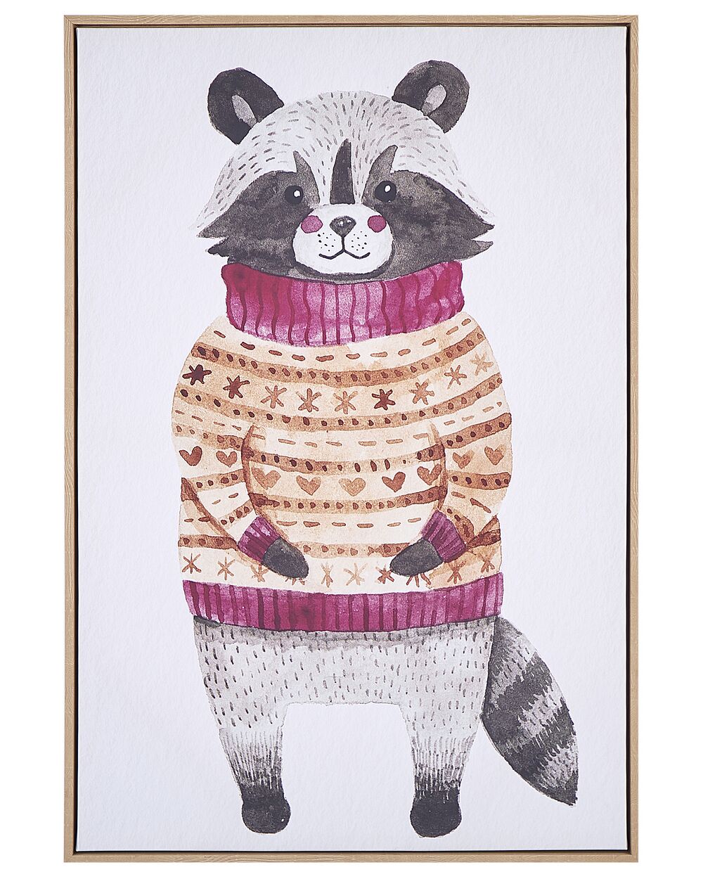 Stampa su tela CAMPLI 63 x 99 cm Motivo animale Grigio