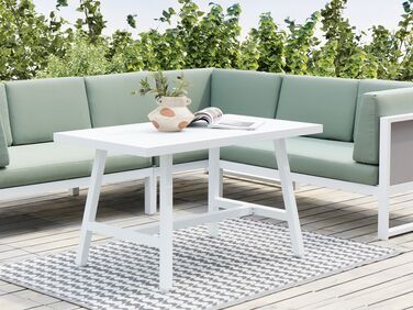 Aluminium Garden Dining Table 120 x 64 cm White FRATTE