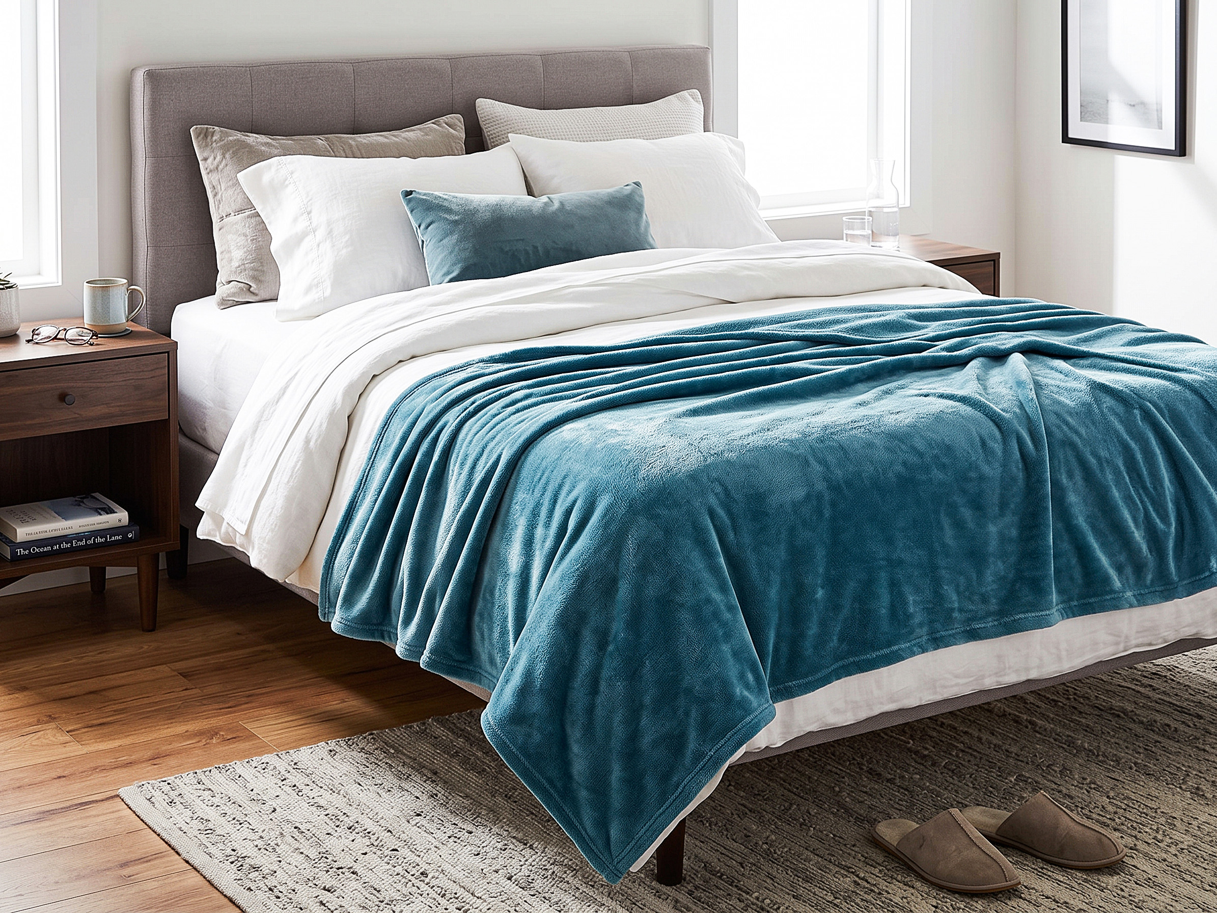 Blanket BAYBURT 200 x 220 cm Blue