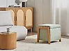 Pouf de rangement EDLAND Tissu 45 cm Vert clair