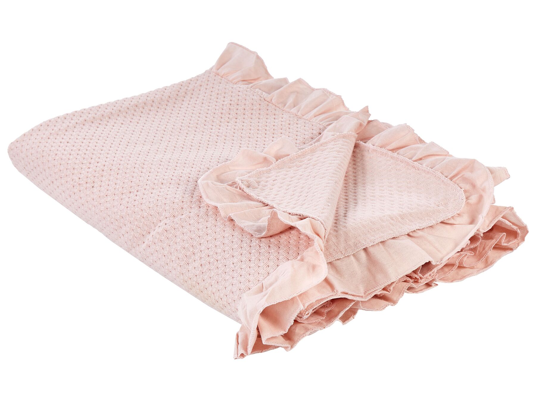 Narzuta na łóżko bawełniana 220 x 200 cm różowa HATTON_915458