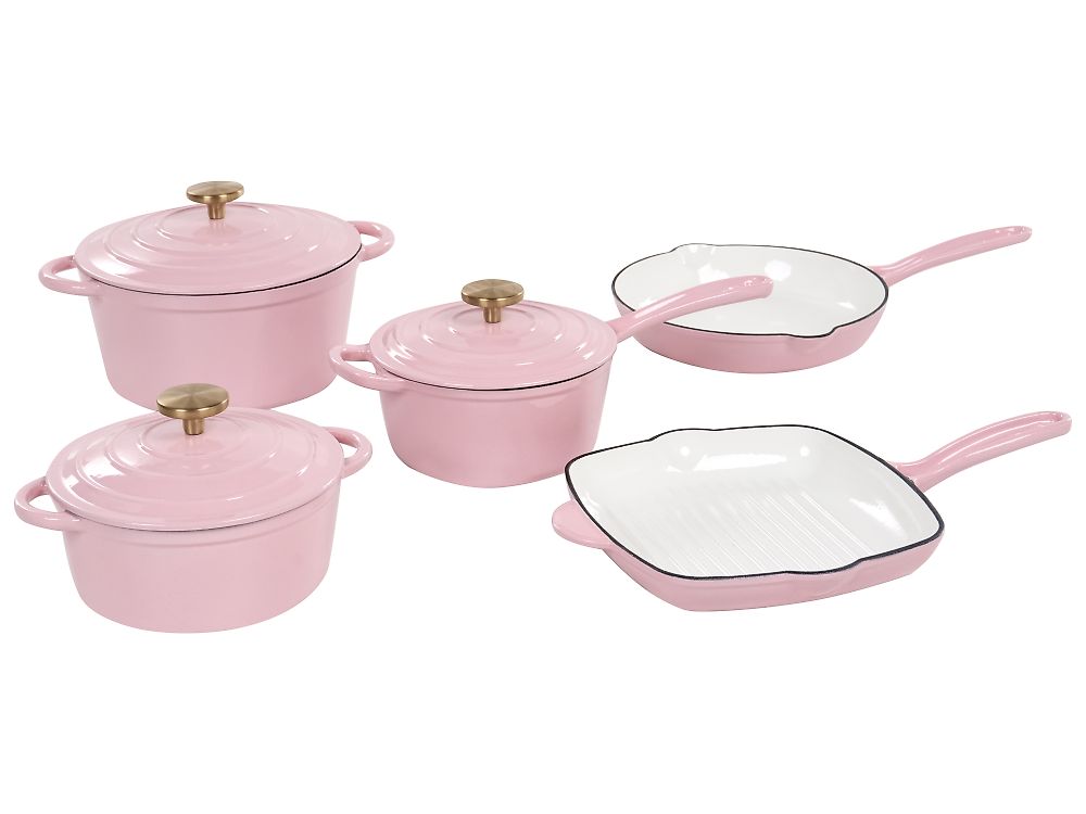 Gusseisen Kochgeschirrset 8-teilig FEURA Pastellrosa