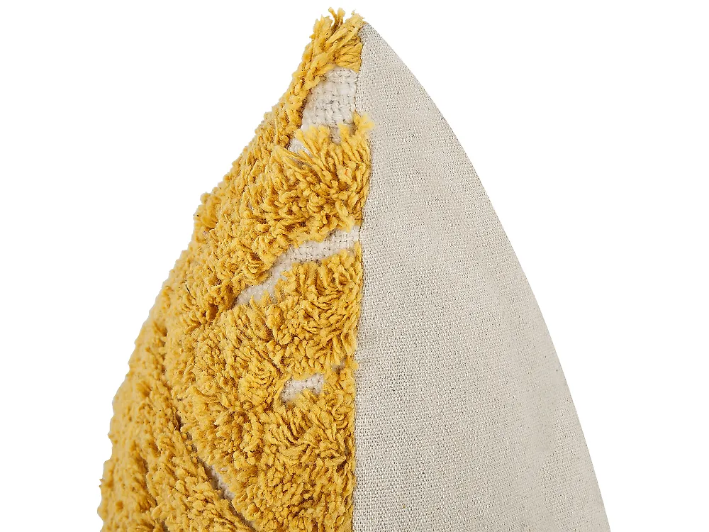 Conjunto de 2 cojines decorativos ALCEA 45 x 45 cm Algodón Amarillo Patrón geométrico_835168