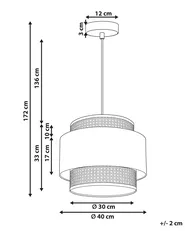Pendant Lamp YUMURI Rattan Light Beige_837024