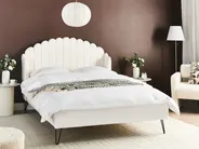Bed Boucle AMBILLOU 140 x 200 cm (EU Double) Off-White_967563