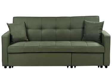 Fabric Sofa Bed Green GLOMMA