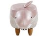 Fehér és rózsaszín szövet állatos puff 32 x 36 cm SHARK_783176