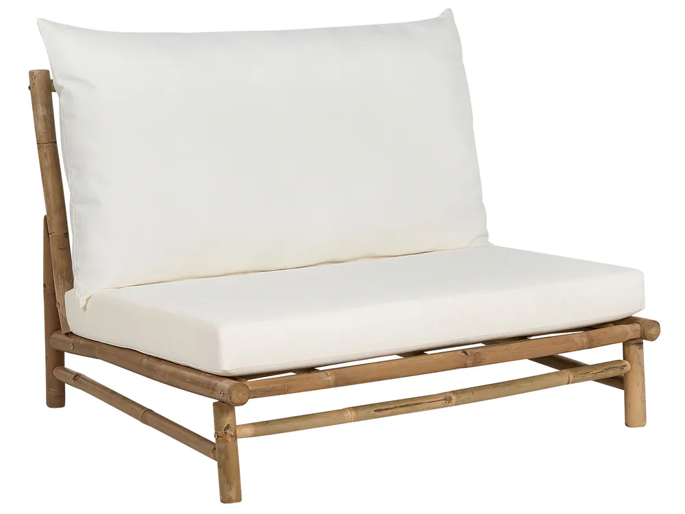 Garden Lounge Set with Table 2 Seater TODI Bamboo Off-White_872754