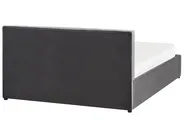 Ottoman Bed BOUSSE Velvet Dark Grey 140 x 200 cm (EU Double)_862586