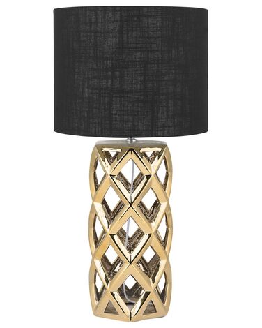 	Lámpara de mesa de cerámica negro/dorado 71 cm SELJA