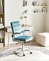 Chaise de bureau DANDY Velours Bleu clair
