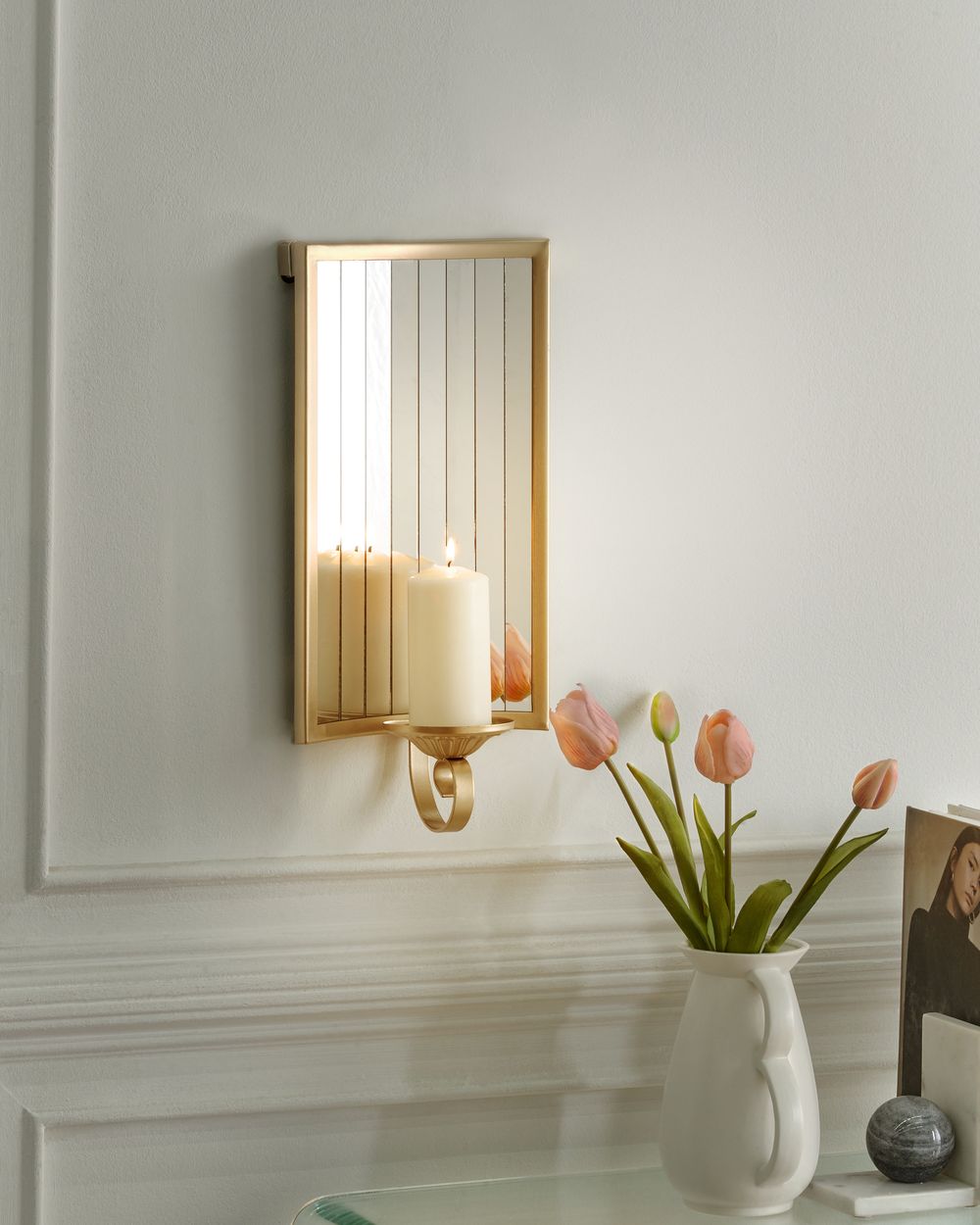 Wall Candle Holder SOBREDA 41 cm Metal Gold
