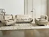 Conjunto de sala de estar 6 plazas LEIRA Piel sintética Beige