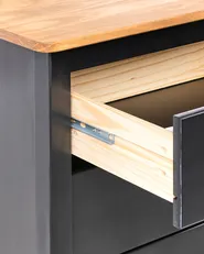 2 Drawer Bedside Table SHILLINGTON Pine Wood Brown/ Black_966349