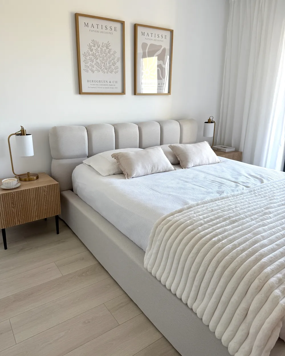 Bett mit Stauraum BASTON Stoff Cremeweiß 160 x 200 cm_1020578