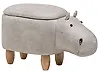 Pufa zwierzak ze schowkiem HIPPO Hipopotam Ekoskóra Jasnoszary