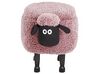 Pouf animaletto in tessuto rosa SHEEP_783636