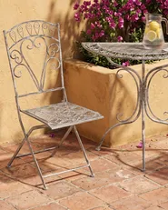 Set of 2 Garden Chairs NURRA Folding Metal Grey_1101485