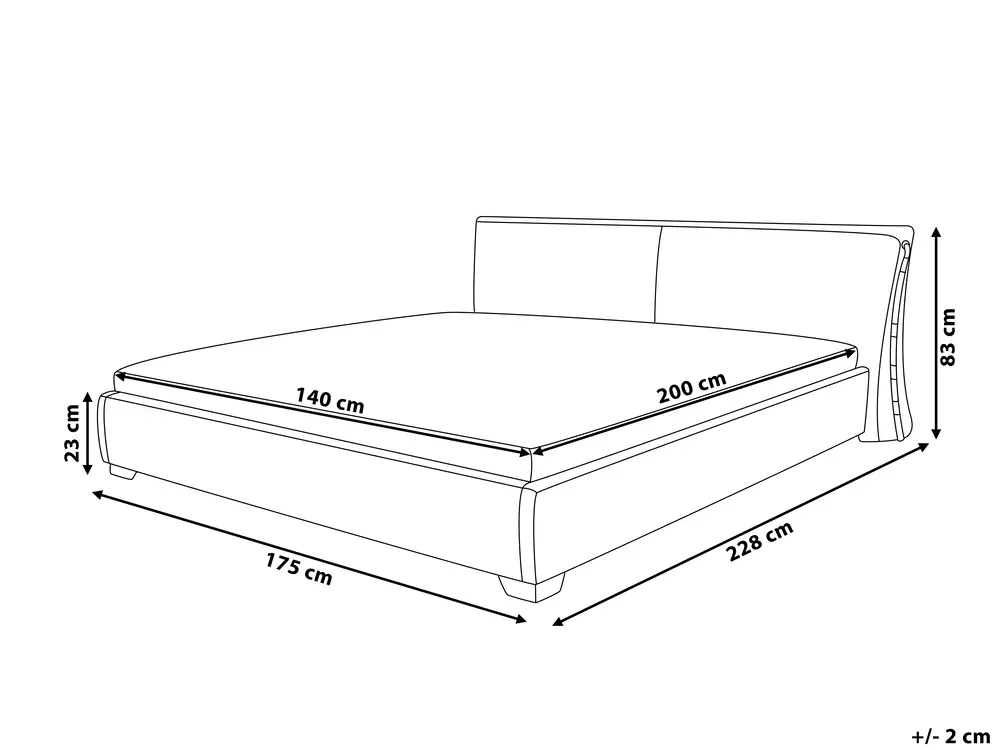 Bed Leather PARIS 140 x 200 cm (EU Double) Gold_744354