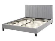 Bett mit Lattenrost Stoff POITIERS 140 x 200 cm Hellgrau_793425