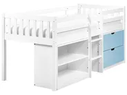 Mid Sleeper Bed Wood SUSVILLE 90 x 200 cm (EU Single) Blue_1038884
