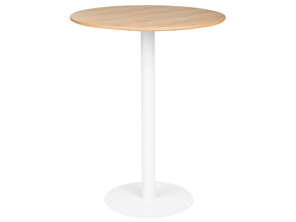 Stół barowy MORELLA Jasny brąz/ biały 80 cm 80 cm