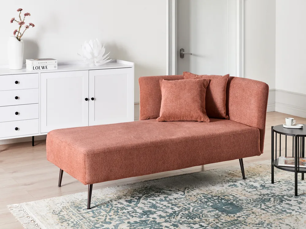 Right-Hand Chaise Longue RIOM Fabric Red