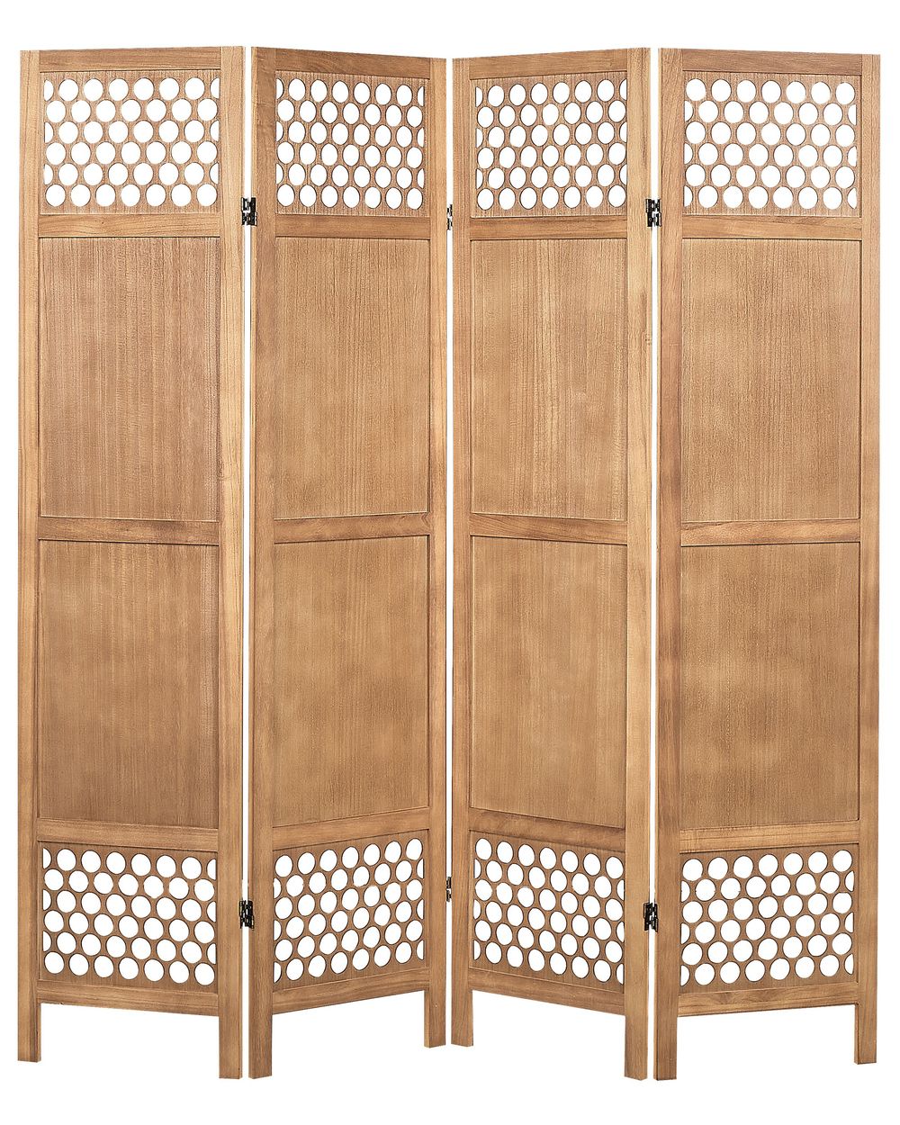 4 Panel Room Divider CERTOSA 163 cm 170 cm Light Brown