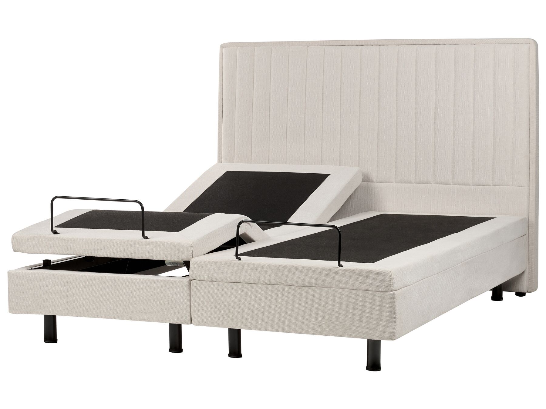 Polohovateľná čalúnená posteľ 160 x 200 cm béžová DUKE II_910543