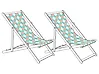 Set of 2 Sun Lounger Replacement Fabrics ANZIO/AVELLINO 113 x 44 cm Green