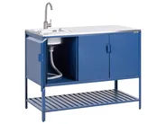 2 Piece Outdoor Kitchen Set with Sink MAENZA Blue Metal_1044874