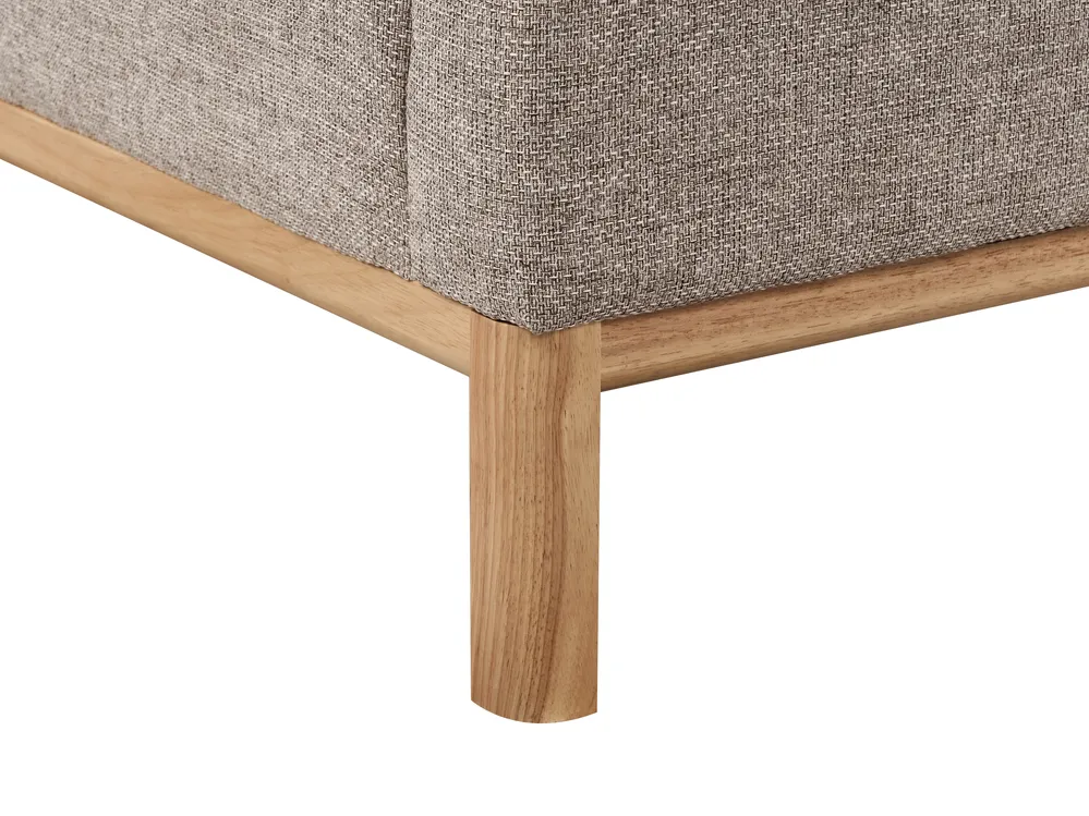 Corner Sofa 3 Seater SOSJO Fabric Light Brown Right Hand_941038