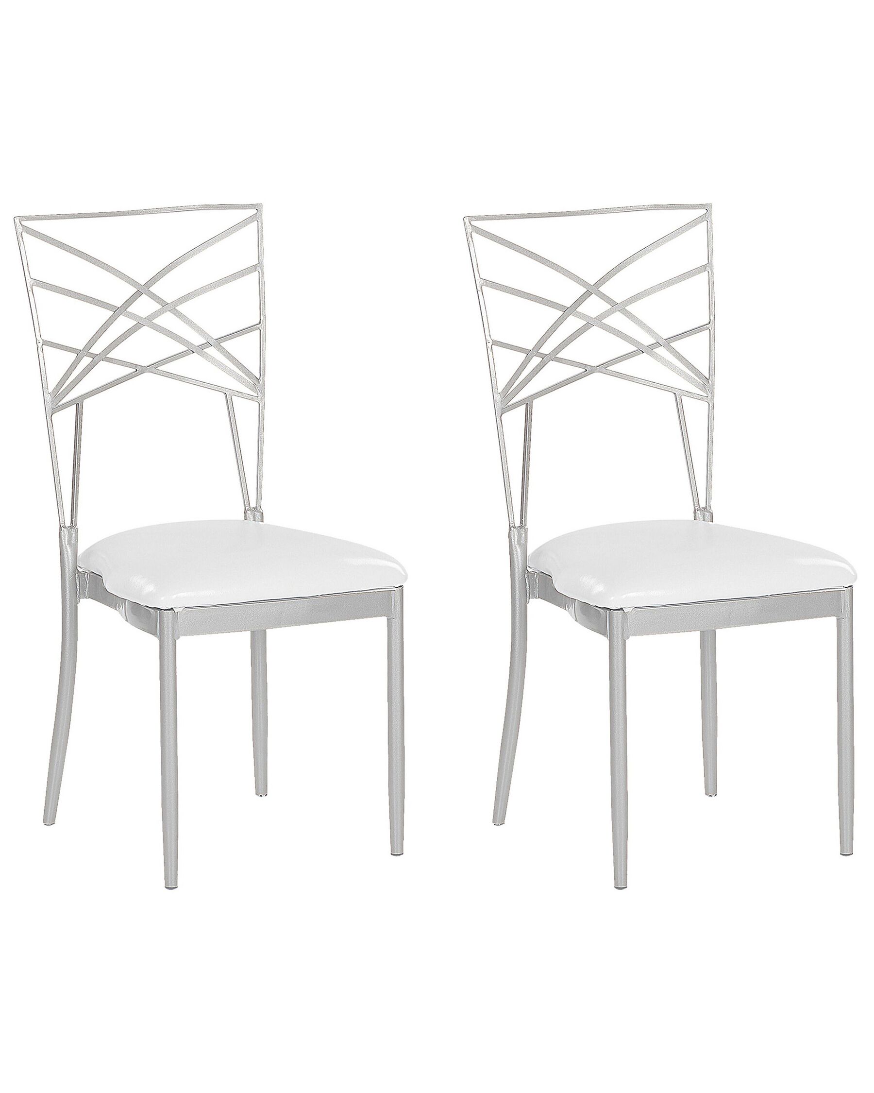 Sada 2 jídelních židlí stříbrná GIRARD_782823