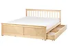 Bed with 2 Drawers OLENDON Pine Wood Light Brown 160 x 200 cm (EU King Size)