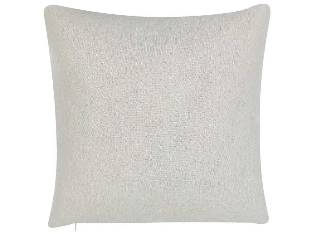 Set of 2 Decorative Cushions GOMPHRENA 45 x 45 cm Light Beige Plant Pattern_818552