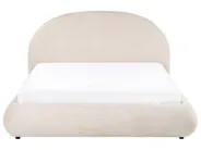 Ottoman Bed GRASSE Fabric Light Beige 160 x 200 cm (EU King Size)_1056348