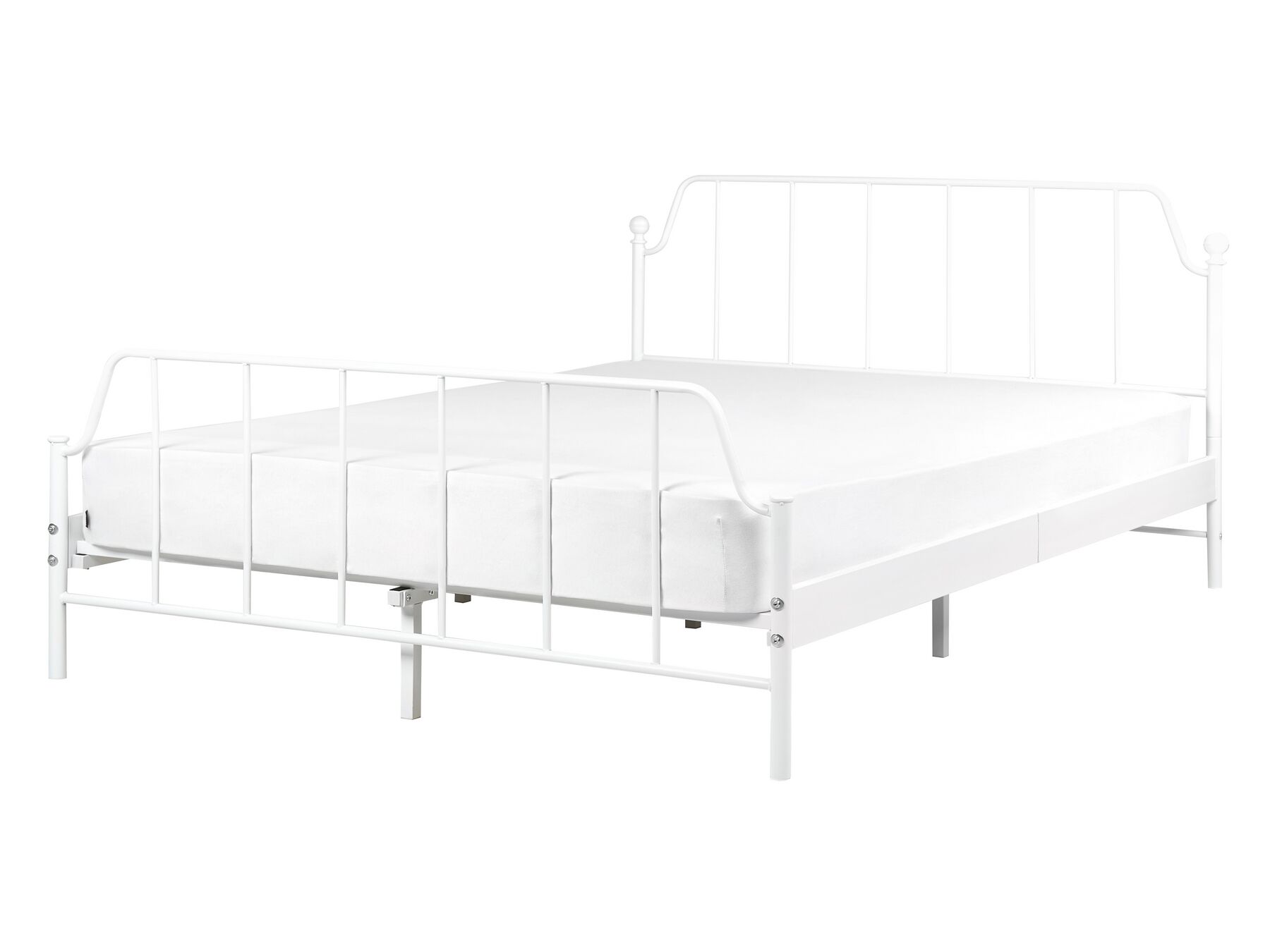 Kovová posteľ 140 x 200 cm biela MAURESSAC_902753