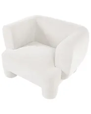 Living Room Set 6 Seater HOGBO Fabric White_1050031