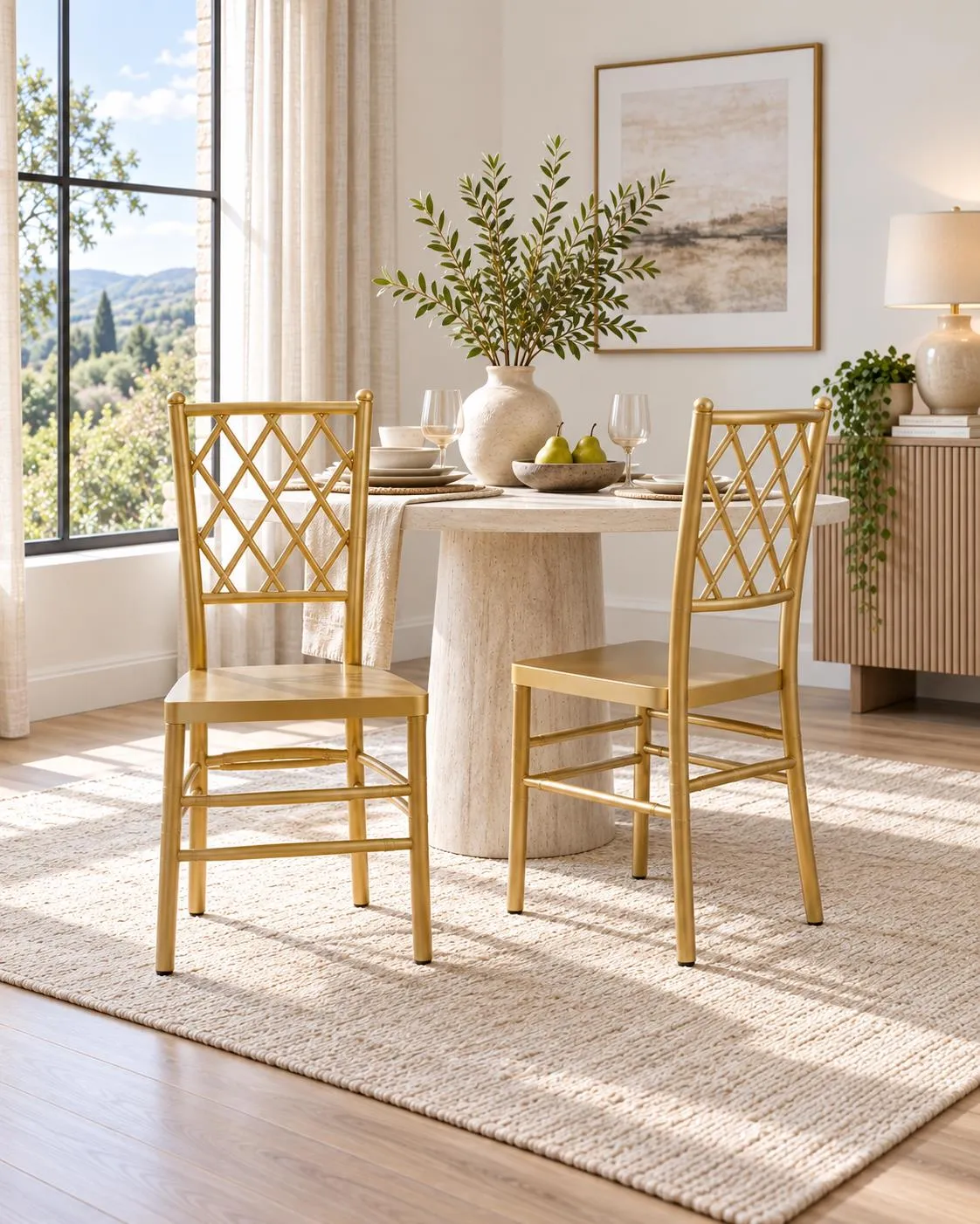 Lot de 2 chaises de salle à manger CLARION Doré_863749