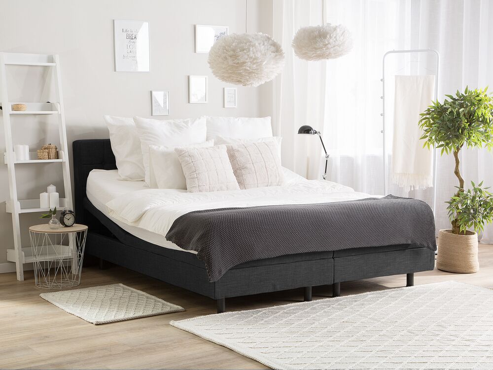 Letto regolabile Tessuto DUKE 180 x 200 cm Grigio scuro