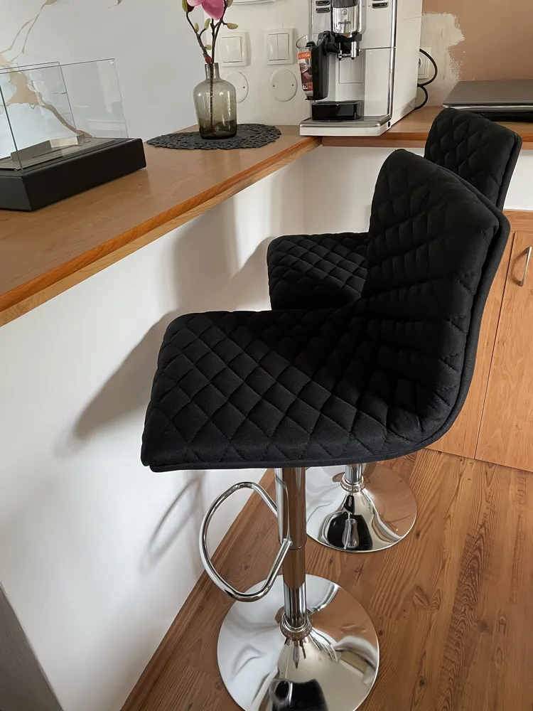 Set of 2 Bar Chairs ORLANDO Swivel Black_811764