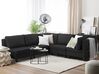 Left Hand 5 Seater Modular Fabric Corner Sofa Black FEVIK_833843