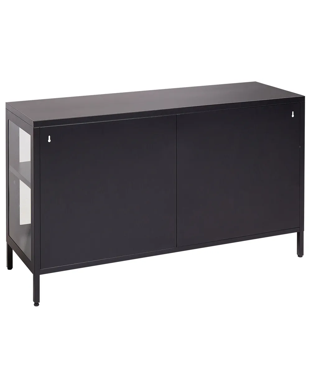 Glass Display Sideboard NEWPORT 115 cm Metal Black_900496
