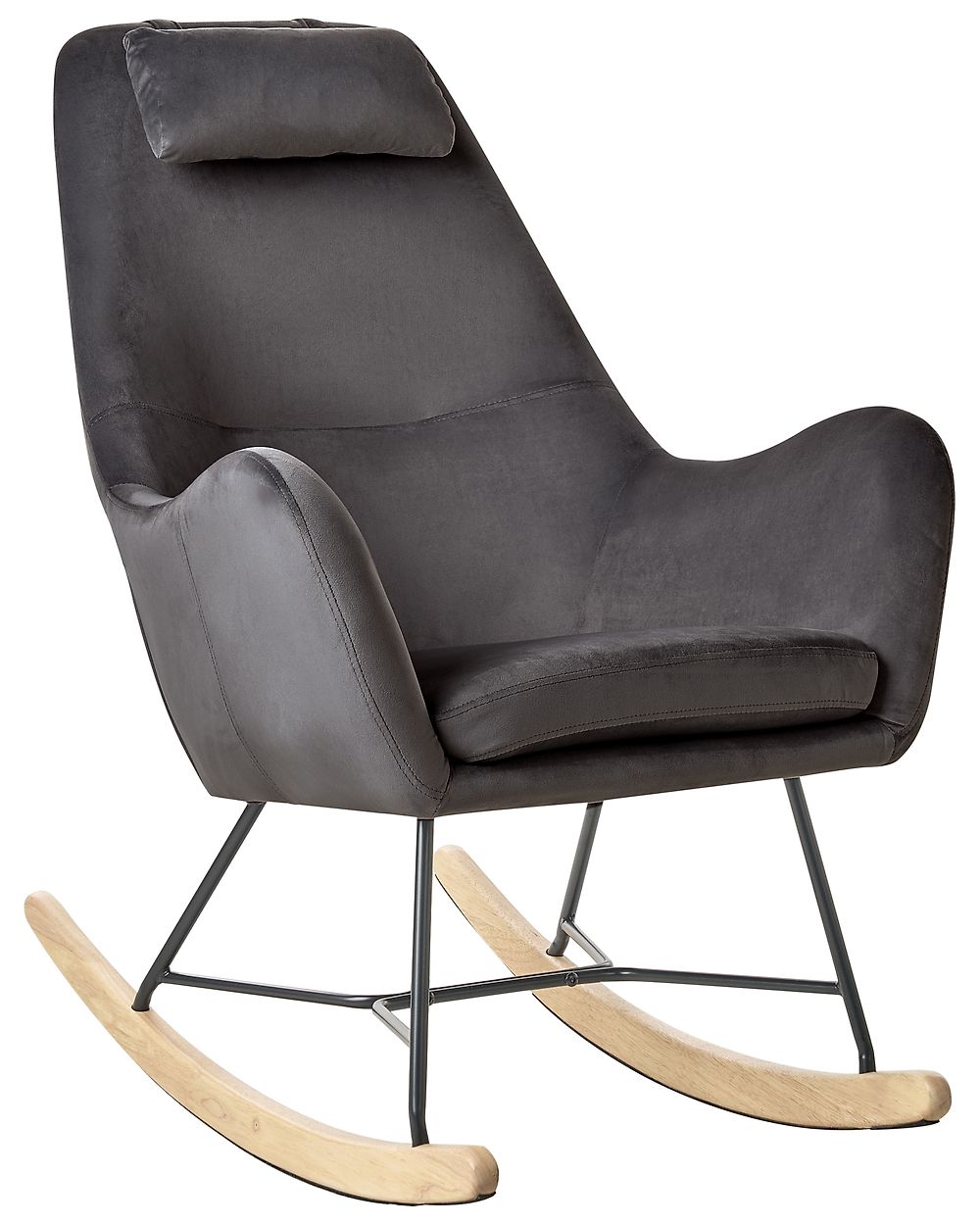 Rocking Chair ARRIE Velvet Dark Grey
