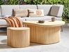 Lot De 2 Tables Basses En Bambou KARAT - Design Contemporain, Blanc & Naturel, 48x60 Cm + 40x40 Cm - 9