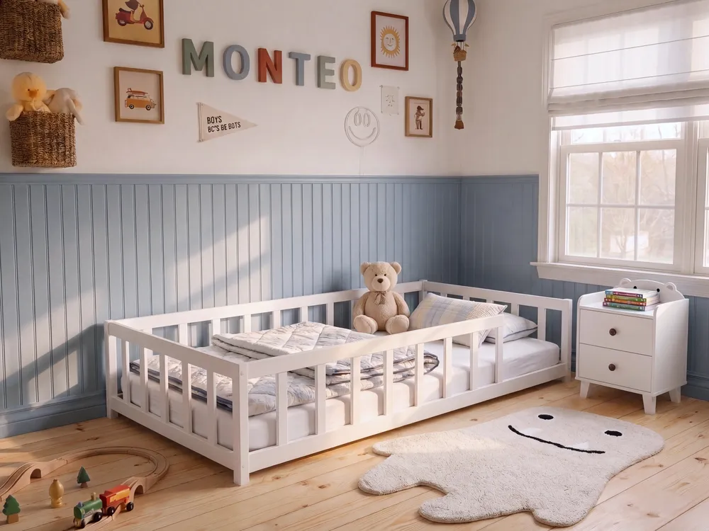 Kids Bed Pine Wood MEYMAC 90 x 200 cm (EU Single) White_1148608